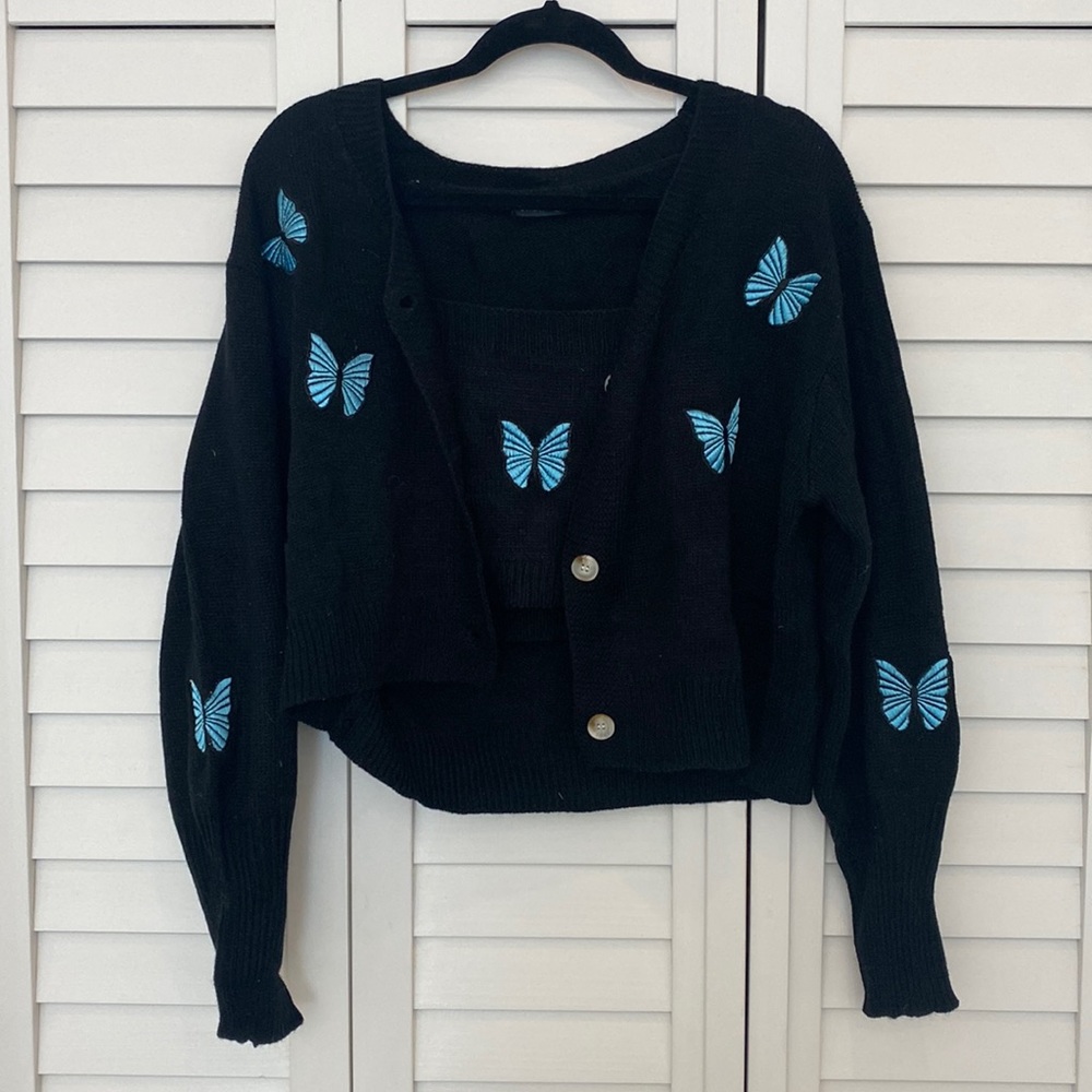 SHEIN Small butterfly sweater set
